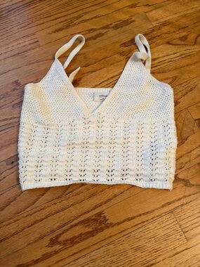 Wilfred Cream Openwork Knit Cropped Camisole
